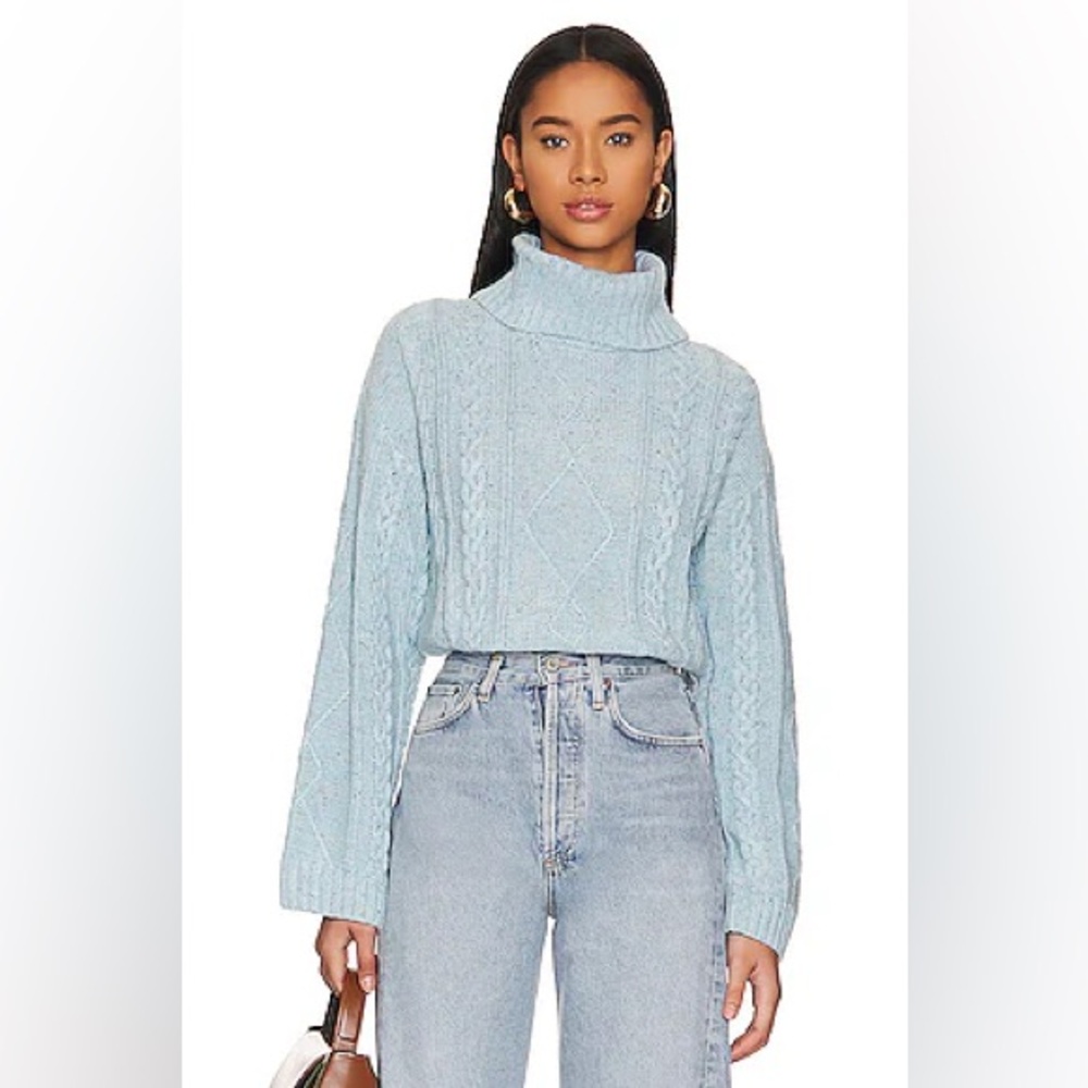Sanctuary Frosty Blue Mod Cable Sweater. Size XS NWT
